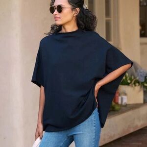 Frank & Eileen Audrey Funnel Neck Capelet Triple Fleece Women’s Size OS Black